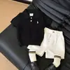 Conjunto de Verão 2026 para Meninos Nova Camisa Polo Bordada Tricô Fino Manga Curta Shorts Confortáveis Infantis