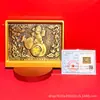 Nova peça de exibição rotativa de mesa estilo chinês para virar a sorte, em ouro maciço com gravação em cobre, ornamento do Deus da Riqueza, presente de negócios atacado