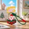 Chaveiro de Natal em couro original, Papai Noel fofo em desenho animado, Pingente de bolsa de alta qualidade, Pequeno presente atacado
