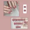 Uñas con Temperamento Fresco Llevando Diamante Rosa Mariposa Uñas Postizas Deseo Puro Piezas de Uñas Avanzadas Pegatinas para Uñas Largas