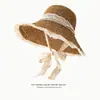 Chapéu de Palha com Topo Plano Feminino Fedora de Palha Tecida Francês 2026 Novo Chapéu de Sol de Aba Larga para Verão Chapéu de Sol para Férias na Praia