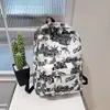 Mochila Feminina Fashion 2026 para Comércio Exterior, Estampa Color Block Vintage, Mochila de Viagem Tendência de Grande Capacidade