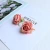 Cabeça de flor rosa simulação decoração de casamento flor de lapela cabeça de flor material artesanal diy combinação de roupas flor flor