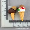 Materiales Miniatura DIY Pegamento en Crema Cono Funda para Teléfono Celular Helado Juguete de Comida Bolsita Llavero Accesorios Adornos para Casa de Muñecas
