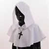 Gorro de Punta con Cordones para Amazon Transfronterizo, Capa Corta, Chal Decorativo Versátil de Color Sólido Blanco, Capa de Halloween para Hombres y Mujeres