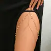 Cadena para el Cuerpo de Pierna Sexy con Borlas y Pedrería Casual para Chica Caliente de Playa Estilo Europeo y Americano Ropa Zhuru H0036