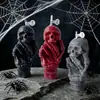 Caveira de Halloween Segurando uma Vela Perfumada de Rosa, Decoração de Festa de Feriado em Formato de Caveira, Venda por Atacado de Velas