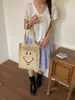 Bolso de Mano Tejido Hueco para Mujer 26 Nuevo Estilo Tejido a Mano Artístico Casual de Paja para Vacaciones en la Playa