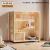 Villa para Gatos de Madera Maciza Hogar Gabinete para Gatos de Interior Tres Pisos Espacio Libre Extra Grande Nido Real para Mascotas Marco de Escalada para Gatos Criadero