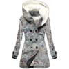 Abrigo trench nuevo y popular para mujer 2023 transfronterizo invierno felpa estilo europeo y americano flor rombo 3D abrigo con capucha al por mayor