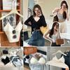 6650 Tirante Delgado Espalda Bonita Camiseta Básica de Tirantes para Mujer Cuello en V Sin Tirantes Taza Integrada Fija para Usar por Dentro y por Fuera Moderna