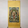 Bodhisattva Manjushri Antiguo Lienzo Tangka de Xizang Estilo Vajrayana Buda Feliz Bordado Pintura Central Mahavairocana Vajra