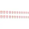 Parches Removibles para Uñas con Gradiente Rosa y Blanco Casuales, Parches para Uñas Suaves y Dulces, Productos Terminados, Uñas Portátiles de Venta Caliente Transfronteriza