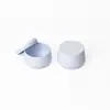 Lata metálica simple en blanco y negro con forma de tambor, lata vacía portátil para té, bálsamo, té de flores, granos de café, caja de embalaje metálica