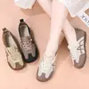 Zapatos Casuales Ligeros de Tela Tejida Suave de Suela Suave para Mujer, Estilo Primavera Transfronterizo, TEMU, con Cordones, Moda, Zapatos Estilo Forrest Gump, Retro, Zapatos de Entrenamiento Alemanes