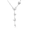 Colar de Concha de Pérola Colar Feminino Simples Design de Nicho Super Fada Colar Requintado Borboleta Diamante Tassel Corrente Clavicular Atacado