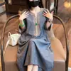 Vestido Bordado Elegante de Luxo Leve para Mulheres, Novo Estilo Verão 2026, Tamanho Grande Solto Casual Elegante
