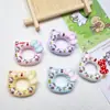 Accesorios de resina para joyería DIY de dibujos animados, color sólido, gatito, dona, gel de crema hecho a mano, pinza para el pelo, taza de agua, hebilla de zapato