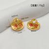 Pingente de Liga Ping An Feliz Gravação Dupla Face Furo de Moeda de Cobre Colar de Oração Dourado Pulseira Pingente Acessórios de Joias