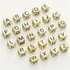 26 Miçangas Inglesas de Letra Única, Miçangas Quadradas, Miçangas Planas, Iniciais de Nome Miçangas Soltas, Miçangas para Corrente de Celular DIY Feitas à Mão, Letras Opcionais
