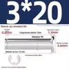 Pino de Aço Inoxidável 304 com Cabeça Plana e Ranhura, Pino Cilindro com Travas para Posicionamento, Pino Cilíndrico Mm3M4M5M6M8M10M12