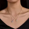 Collar de Moissanita Cuadrada Super Brillante de Ocho Corazones y Ocho Flechas para Mujer Colgante Cuadrado Chapado en Plata Cadena de Clavícula Simple de Gama Alta Venta al por Mayor