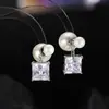Aretes Europeos y Americanos Elegantes de Socialité Palacio Retro de Alta Gama Cuadrados de Zircón y Perla Moda Lujo Ligero Aretes Antiguos