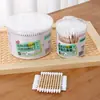 Bastoncillos de Algodón de Doble Punta para Limpieza de Oídos, Bastoncillos de Algodón Sanitarios Desechables, Bastoncillos de Algodón Pequeños Puntiagudos para Maquillaje, Bastoncillos de Algodón para el Hogar en Caja