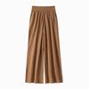 Toque Suave Calor Calças Longas de Lã Calças Retas 100% Lã para Mulheres Estilo Novo de Primavera Amigáveis à Pele Cintura Alta Calças de Perna Larga com Caimento