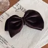 Grampo Banana de Veludo com Laço para Outono e Inverno para Mulheres, Grampo para Rabo de Cavalo Alto, Presilha Vertical, Presilha Torcida, Doce Acessório de Cabelo