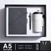 Cuaderno A5 Caja de Regalo con Logo Personalizado Set Diario para Reuniones de Negocios Cuaderno con Cubierta de Cuero Suave Engrosada Venta al por Mayor