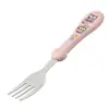 Acero inoxidable 304 cuchara Tenedor para bebé Niños aprenden a comer cuchara de entrenamiento Tenedor cuchara para autoalimentación vajilla para bebé