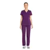 Novos uniformes de manga curta para clínica odontológica feminina, roupão de trabalho com decote em V, uniformes de enfermagem, uniformes de médico, transfronteiriço