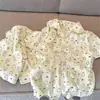 Pijama Amarelo de Coelho com Estampa Completa de Desenho Animado Estilo Celebridade da Internet para Mulheres, Conjunto de Roupa para Casa de Manga Curta e Shorts de Verão, Pode Ser Usado Fora, Conjunto de Duas Peças
