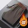 Pantalones Casuales Elásticos para Hombre con Forro de Polar de Invierno Pantalones Rectos Cálidos Nuevos Pantalones Deportivos de Moda Sueltos Versátiles Pantalones Largos