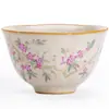 Juego de Té Dehua Película Abierta Horno Ru Flor de Durazno Taza de Té Juego de Té Cerámico Taza de Maestro Taza de Invitado Taza de Degustación de Té Juego de Té Kung Fu para el Hogar