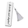 Novo Aço Inoxidável Frosted Bookmark Presente Deixa Pingente Dia do Professor Presente Laser Gravação Padrão