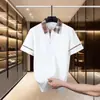 Nueva camiseta polo de comercio exterior para hombre, camiseta casual popular de manga corta de alta gama para verano con cuello camisero, top más vendido transfronterizo