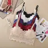 Comércio Transfronteiriço Mais Vendido Top Tubo Sem Costas com Renda de Girassol e Bojos, Camisola Slim Fit Modeladora Sem Costura