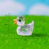 Micro paisaje lindo brillo fino pequeño pato amarillo muñeca colgante paisaje resina decoración accesorios Mini pequeños adornos