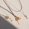 Colar com Pingente de Raquete de Tênis Personalizado Estilo Europeu e Americano Wanxing, Venda Quente Transfronteiriça Colar Corrente de Clavícula de Aço Inoxidável 18K de Alta Qualidade