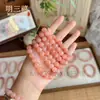 Promocional de Transmisión en Vivo Pulsera de Peluche Flor de Durazno Rosa Fabricante Venta al por Mayor Natural Seda Dorada Jade Flor de Durazno Relleno Pulsera de Cuentas Redondas