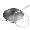Atacado de Presentes do Fabricante Wok de Aço Inoxidável Frigideira Tela Cheia Colmeia Fogão de Indução Wok Universal Frigideira Antiaderente