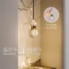 Luminária pendente de foyer estilo italiano Abóbora Dourada, altura ajustável, controlada por sensor, para decoração e ambiente de cabeceira do quarto