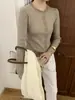 EVERTRUE 2026 Otoño/Invierno Suéter Cárdigan de Punto de Lana de Manga Larga Ajustado para Mujer 35450