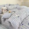 Juego de ropa de cama de cuatro piezas de algodón puro, juego de tres piezas totalmente de algodón para dormitorios de estudiantes, sábana individual y funda de edredón para uso doméstico