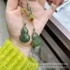 Colar Pingente Letra de Jade Verde Hetian Natural, um Presente para Homens e Mulheres, Simbolizando Sucesso em Exames