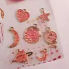 Serie de Nuevo Cielo Estrellado Estilo Coreano Aleación con Goteo de Aceite Accesorios para Joyería DIY Pendientes, Pulseras, Collares, Colgantes de Oro K