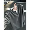 Nueva camiseta de manga larga de otoño, cuello Henley, top de camiseta de manga larga de dos piezas simuladas, camisa base de manga larga suelta de moda para hombre