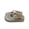 Medias Pantuflas Cerradas de Suela Gruesa que Aumentan la Altura para Mujer, Nuevo Estilo Verano 2026, Sandalias Transpirables con Diseño Hueco, Sandalias Slip-On Estilo Birkenstock